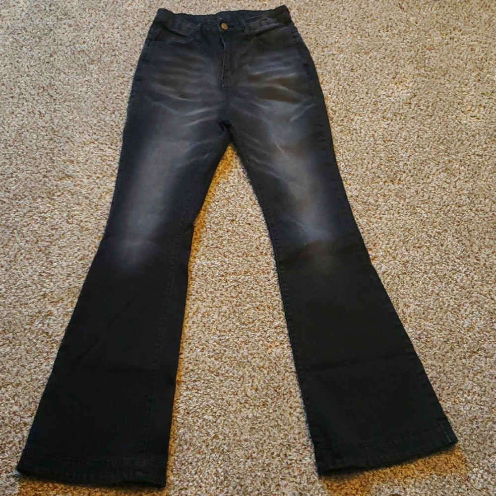 Flamingo Flare Black Jeans. High waist. Size S